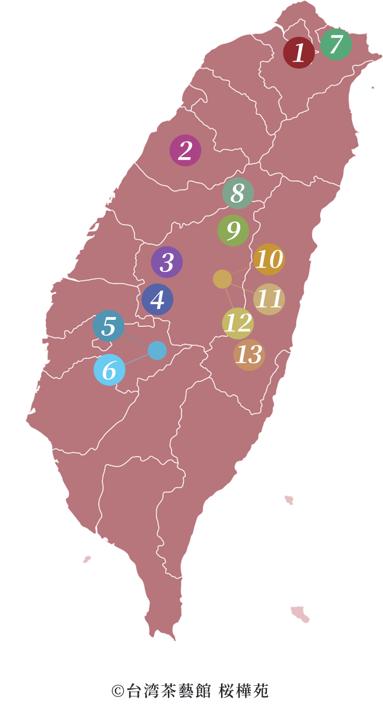 台湾茶産地マップ